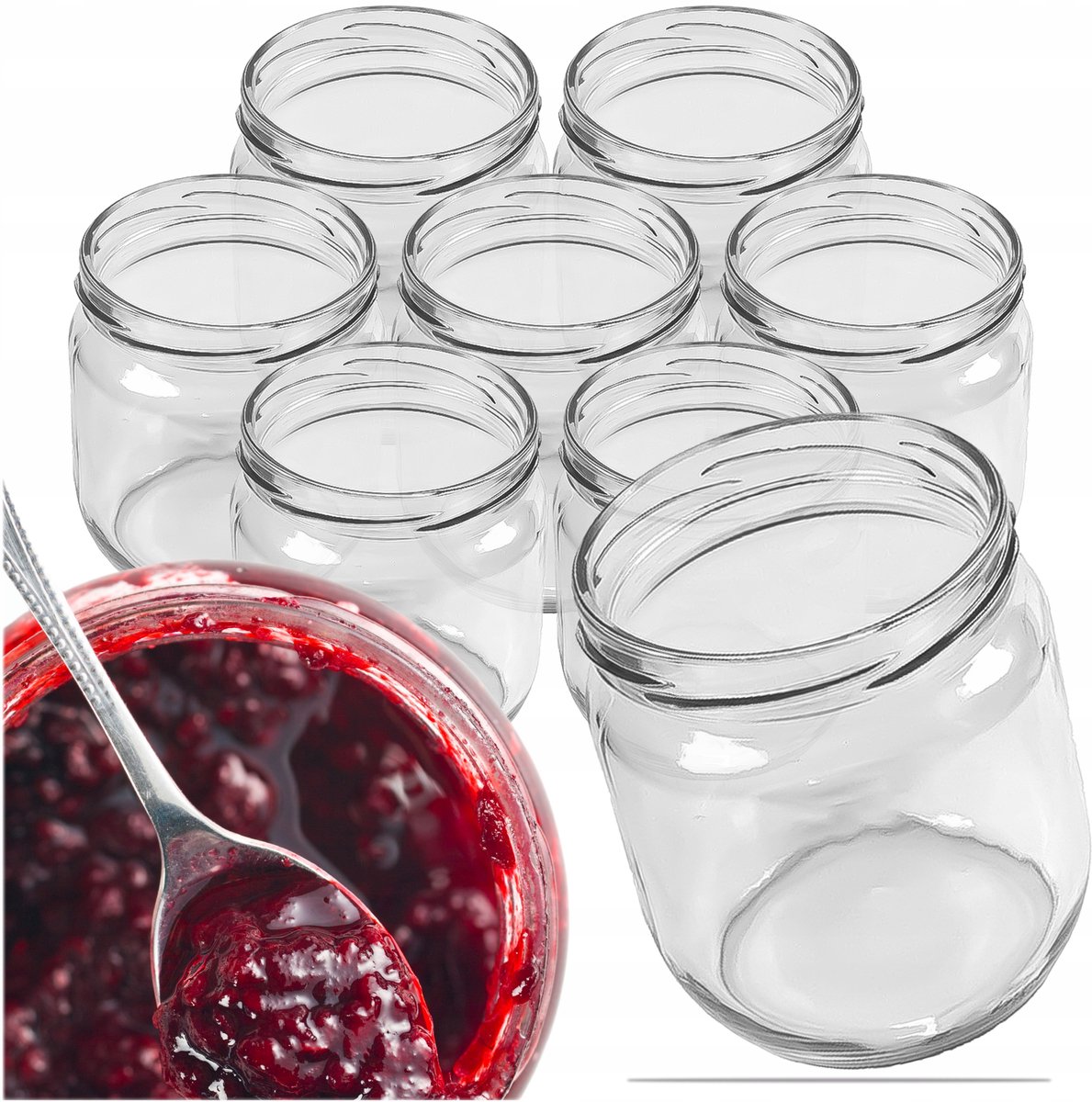 8x Glazen Pot 0.425L Fi 82 - Ideaal voor Honing, Jam & Conserveren