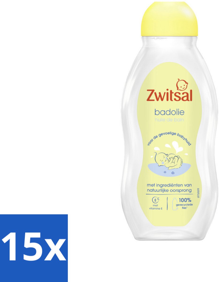 15 x Zwitsal Badolie 200 ml - Badolie Voor Baby - Droge Huid - Babyhuid Verzorging - Zwitsal Badolie - Babybad Ritueel