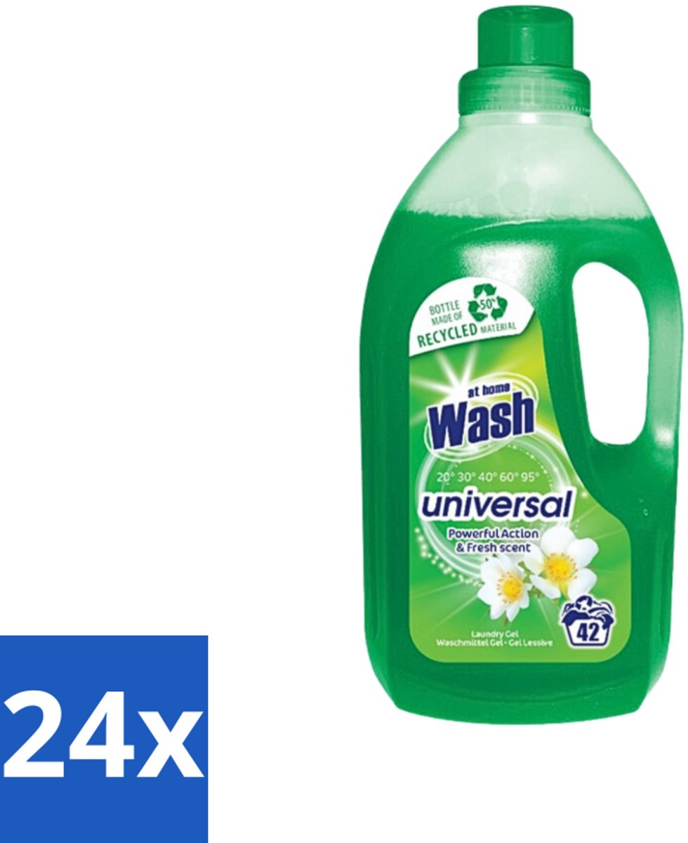 24 x At Home - Wash - Wasmiddel - Alle Was - Frisse Geur - 42 Wasbeurten - Wasmiddel - Was - Textiel - Vlekken - Frisse Geur
