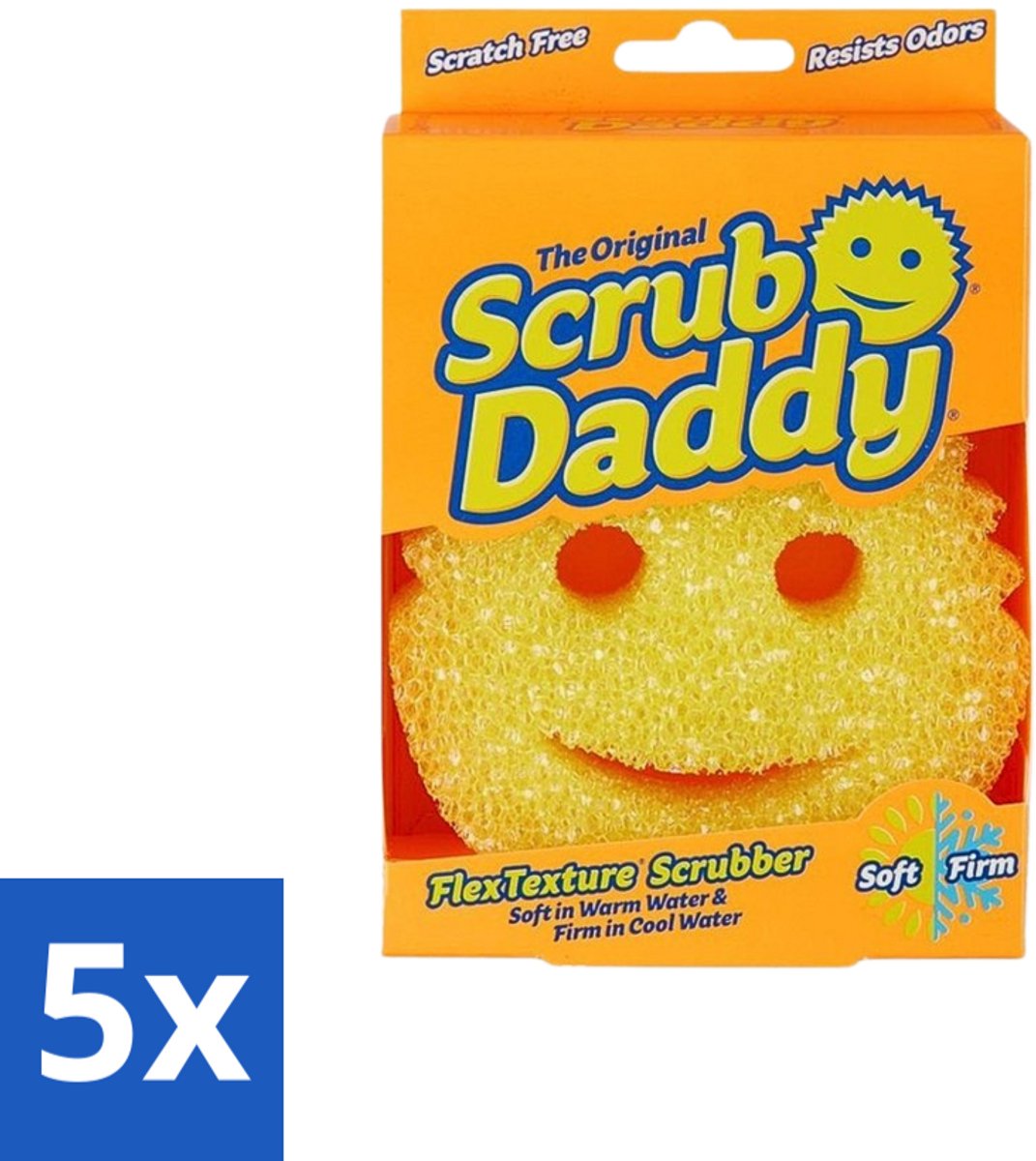 Scrub Daddy - Spons - Veranderende Textuur - 1 Spons - Bulkverpakking - 5 stuks