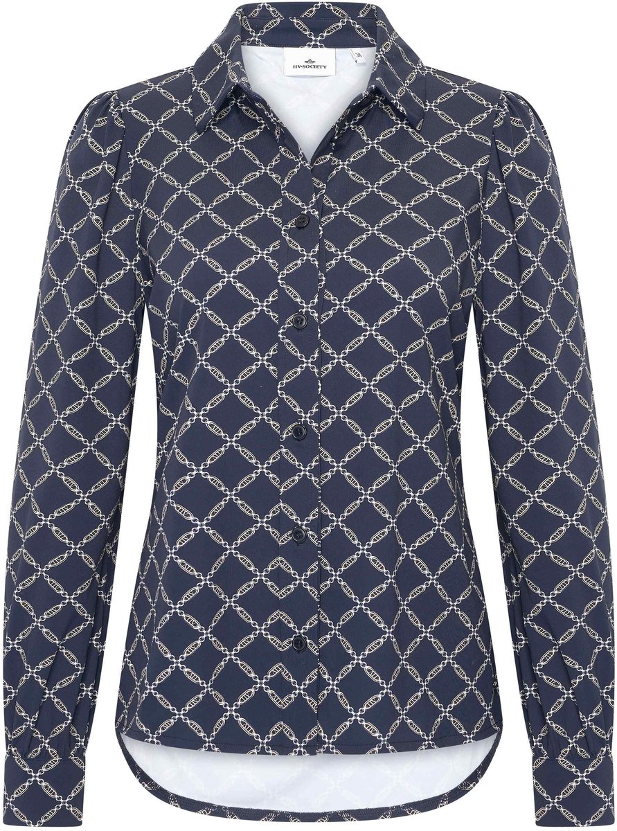 Hv Society - Blouse - Navy Aop - S (36)