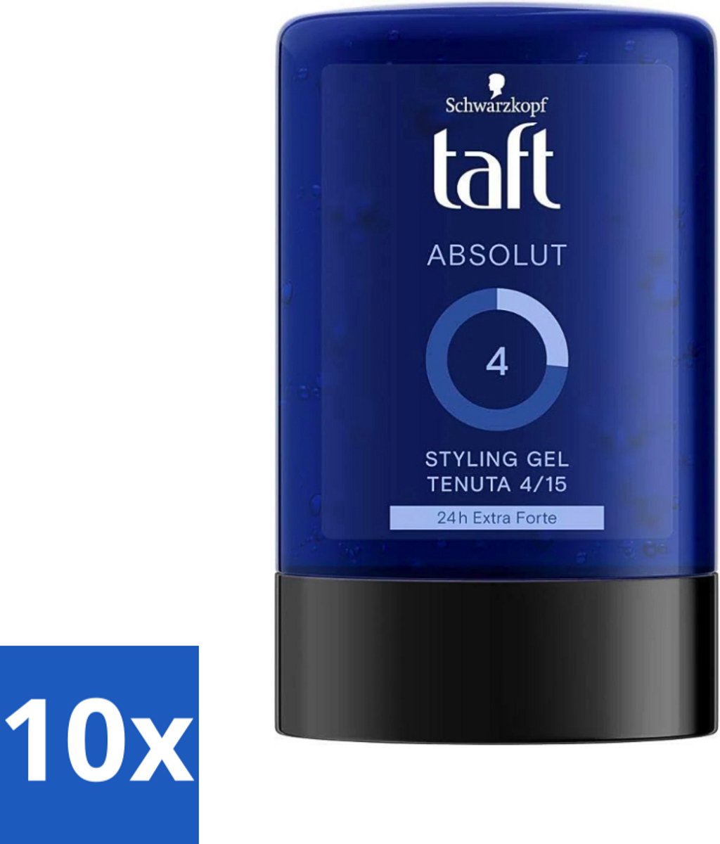 10 x Schwarzkopf - Taft - Absolut Haargel - Mannen - Langdurige Hold - 300 ml - Haargel Mannen - Langdurige Fixatie - Haargel Voor Mannen - Haargel 300 Ml - Fixatie Haar