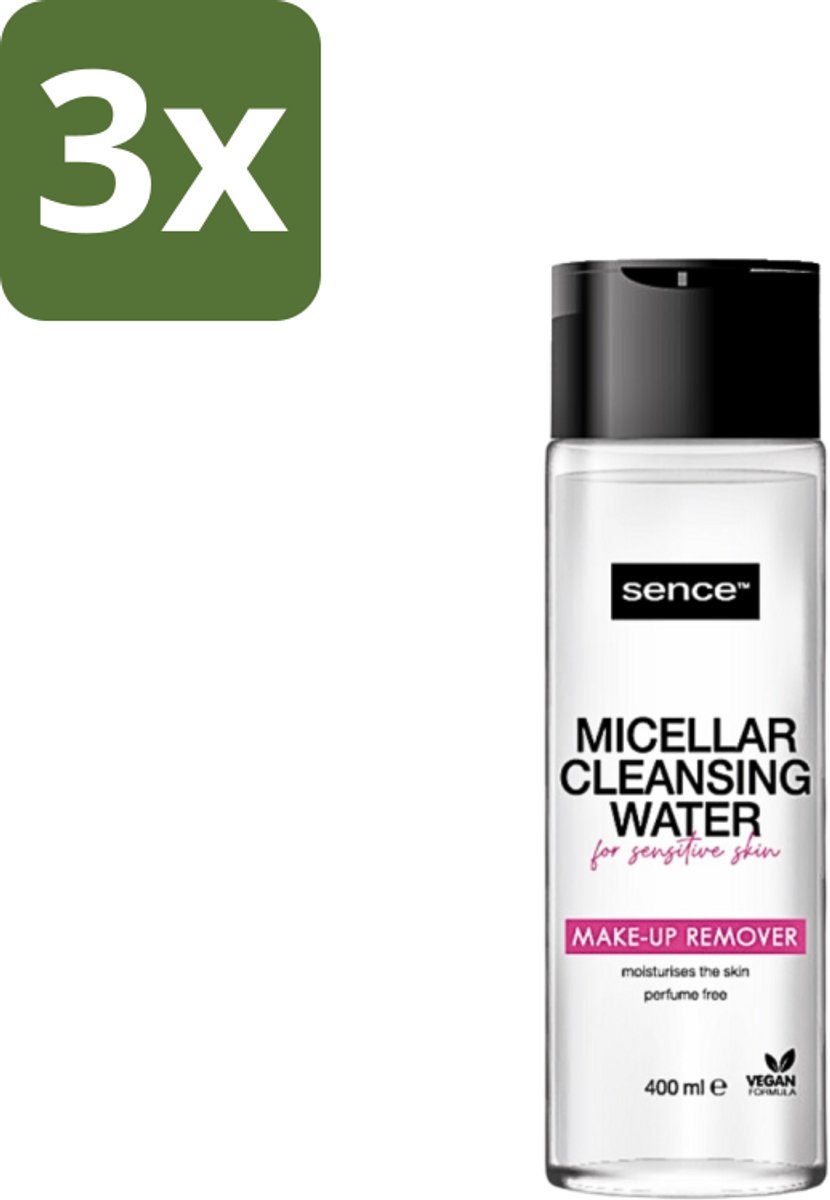 3 x Sence - Gevoelige Huid - Micellair Water - Make-up Remover - 400 ml - Gevoelige Huid - Make-up Remover - Micellair Water - Hypoallergenisch - Parfumvrij
