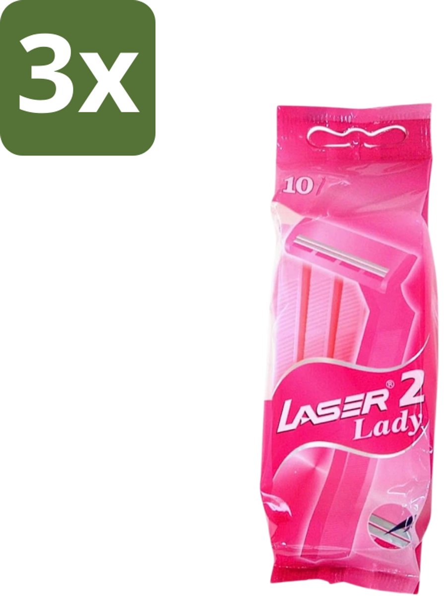 3 x Benson - Laser Twin Women - Wegwerpscheermesjes - Voor Vrouwen - 10 Mesjes - Scheermesje Vrouw - Wegwerpscheermesje - Tweevoudige Scheermesjes - Vrouwelijke Scheermesjes - Hygiënische Scheermesjes