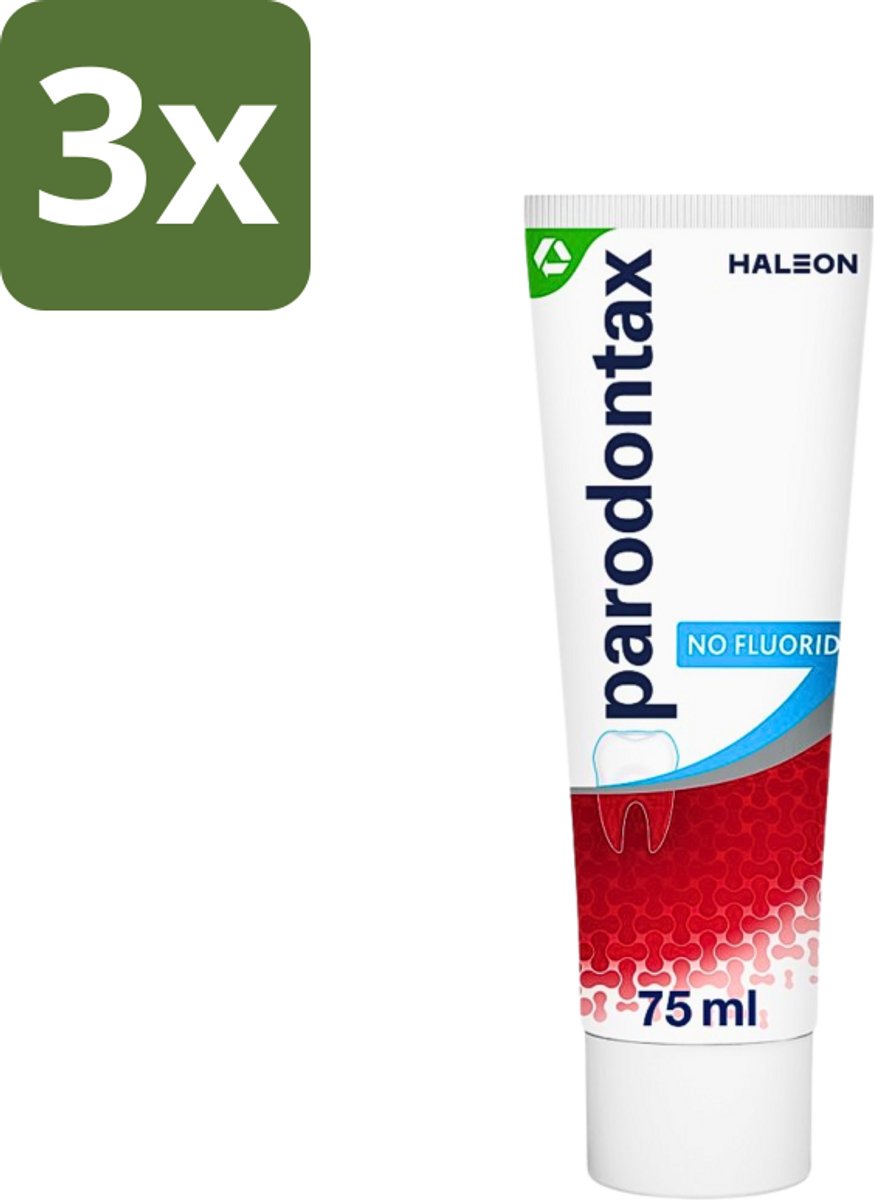 3 x Parodontax - Tandpasta - Fluoride Vrij - 75ml - Fluoridevrije Tandpasta - Mondgezondheid - Tandvleesbescherming - Tandplakverwijdering - Bloedend Tandvlees