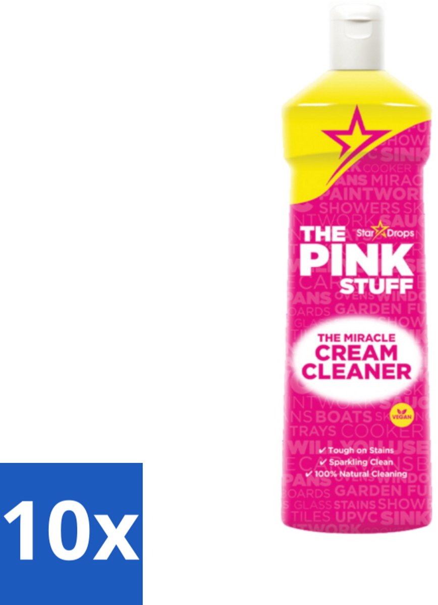 The Pink Stuff - Miracle Cream Cleaner - Allesreiniger - Voor Keuken & Badkamer - 500ml - Bulkverpakking - 10 stuks