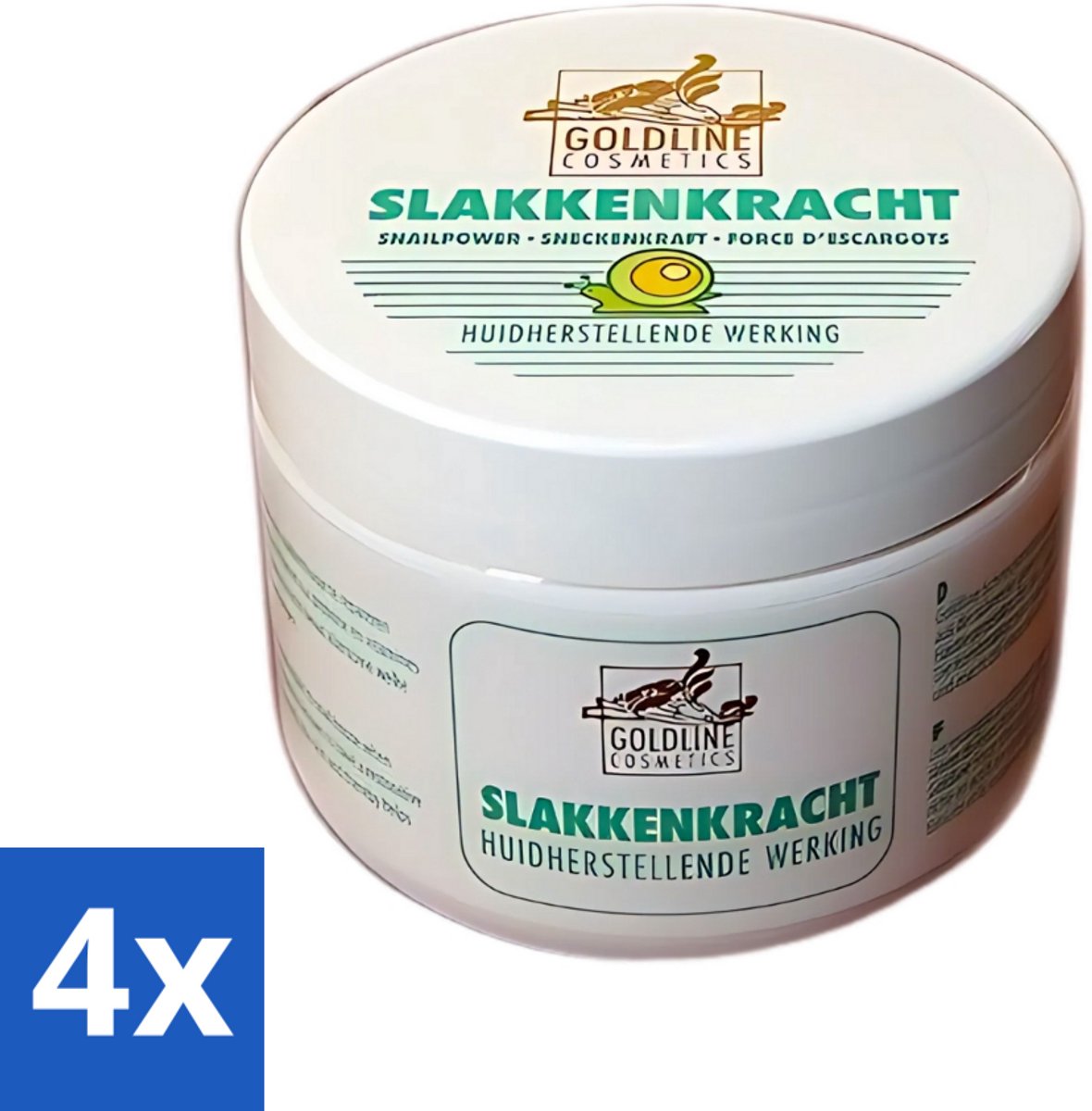 4 x Goldline - Bodycrème - Slakkenkracht - Huidverzorging - Verzachtend - 250 ml - Huidverzorging - Slakkenkracht - Herstelcrème - Hydratatie - Anti-aging
