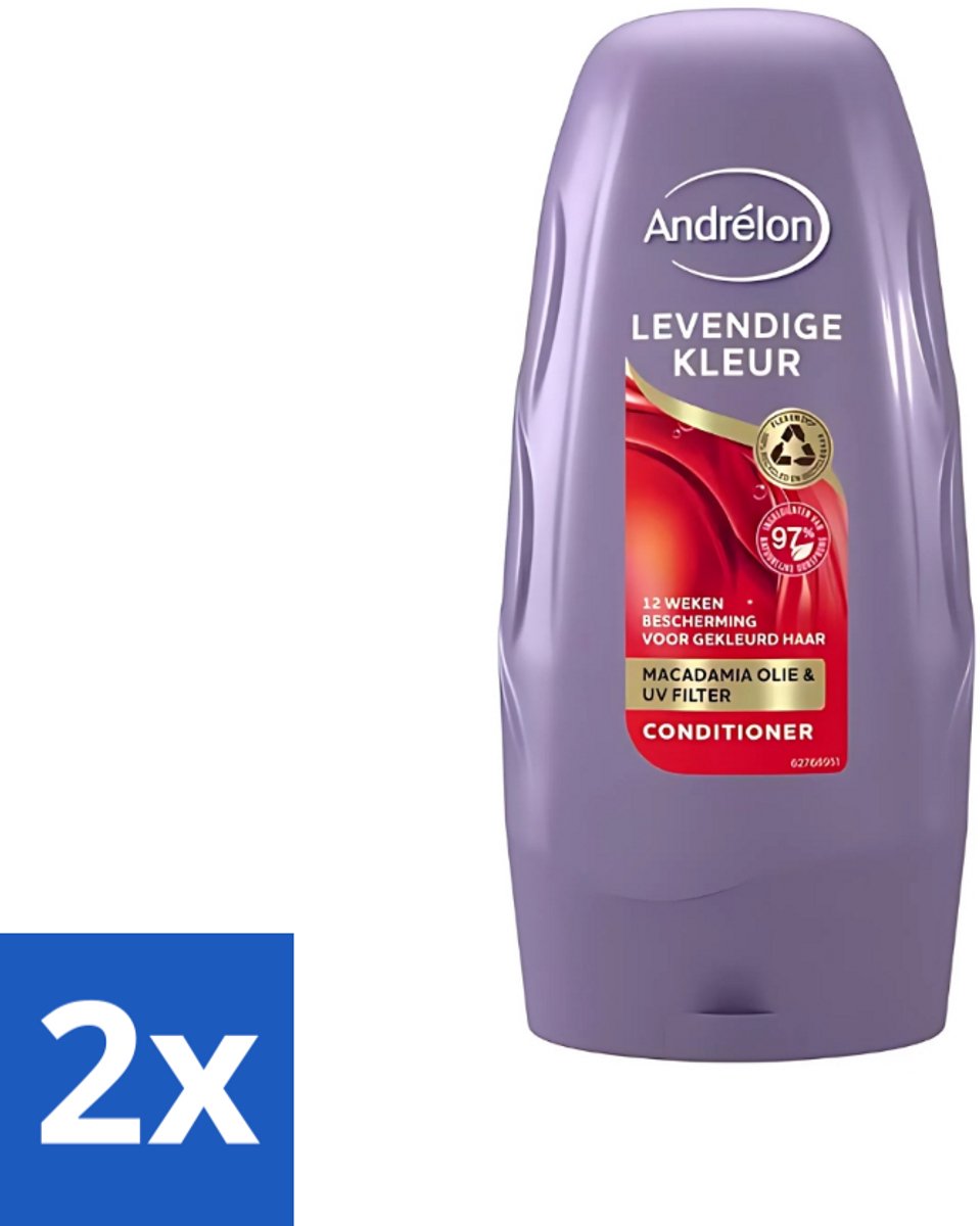 2 x Andrélon - Levendige Kleur - Conditioner - Kleurbehoud - 250 ml - Gekleurd Haar - Kleurbehoud - Haar Verzorging - Haar Glans - Haar Voeding