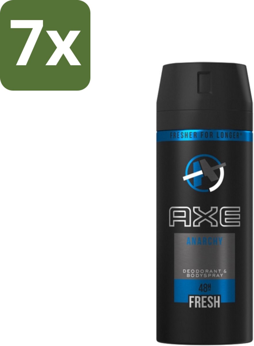 7 x Axe - Deodorant Bodyspray - 48hrs Fresh - Anarchy for Him - 150 ml - Anarchy For Him - Axe - Deodorant Bodyspray - 48h Fresh - Geurbescherming