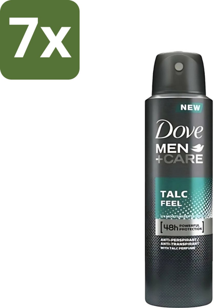 7 x Dove - Deodorant - Men Care Talc Feel - Zachte en verzorgende bescherming - 150 ml - Deodorant Spray - Zweetbescherming - Frisheid - Huidbescherming - Men Care