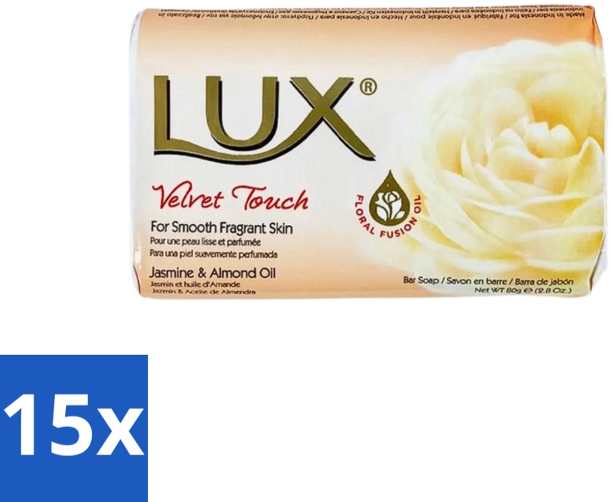 Lux - Zeep - Velvet Touch - Hydraterend - Voor Geurige Huid - 80 g - Bulkverpakking - 15 stuks