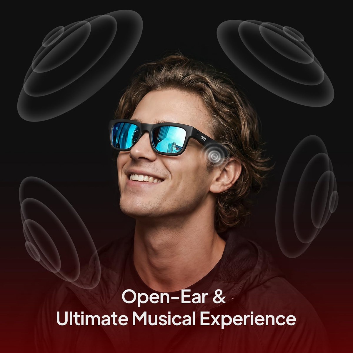 OhO sunshine Audio Sunglasses, Voice Control and Open Ear Style Listen Music and Calls with Volumn UP and Down - ShopVlot