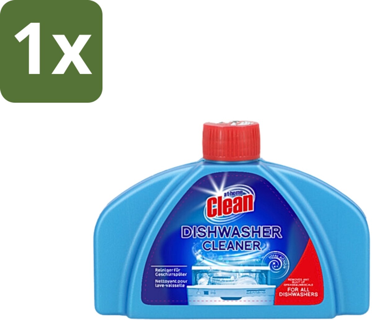 1 x At Home - Clean - Vaatwas Machinereiniger - Verwijdert Hardnekkig Vuil - 250 ml - Vaatwasmachine Reiniger - Vaatwasmachine Reinigingsmiddel - Vaatwasmachine Reinigen - Vaatwasmachine Kalk Verwijderen - Vaatwasmachine Vet Verwijderen