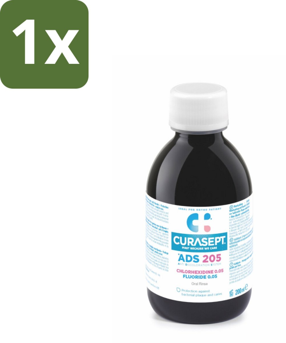1 x Curasept Mondspoeling 0,05% CHX 200 ml - Mondspoeling - Mondhygiëne - Tandenverzorging - Chloorhexidine - Natriumfluoride