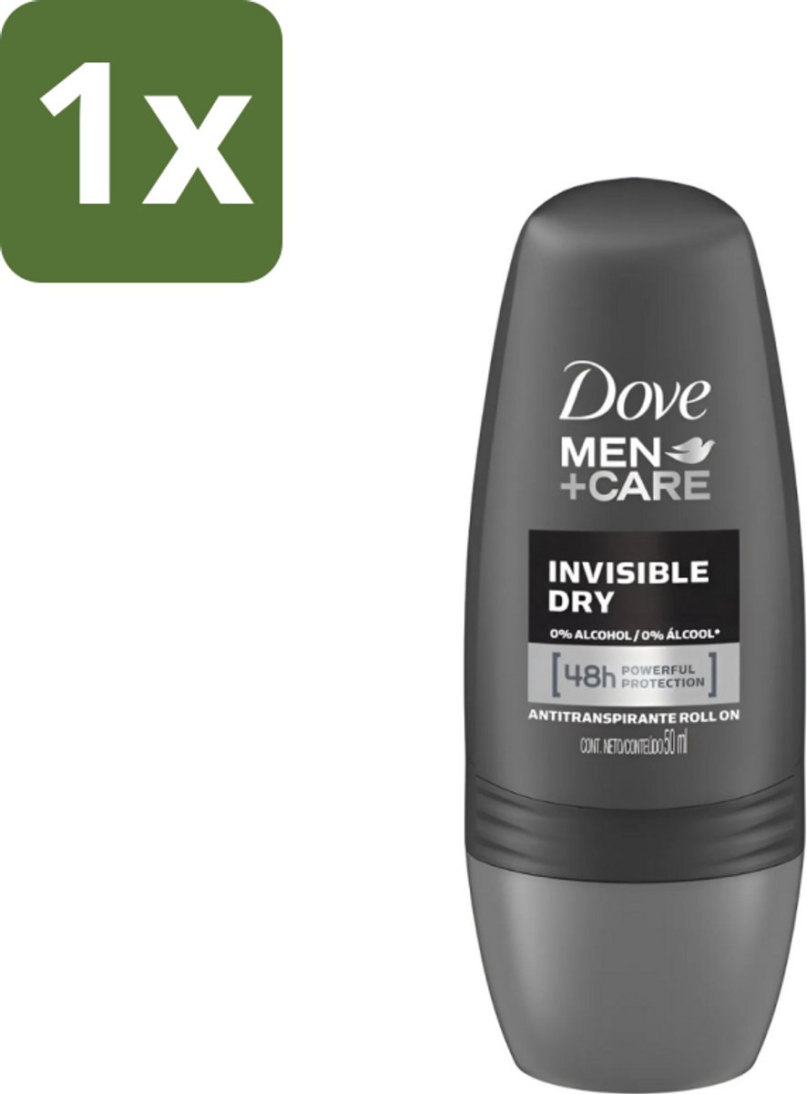 1 x Dove - Deodorant - Roll-on Men Care Invisible Dry - Voor een droge huid - 50 ml - Dove Men+Care - Deodorant Roll-on - Anti-transpiratie - Zweetbehandeling - Onzichtbare Strepen
