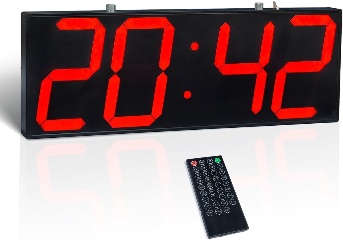 Elzusha - Dubbele LED Wandklok met Timer en Alarmfunctie