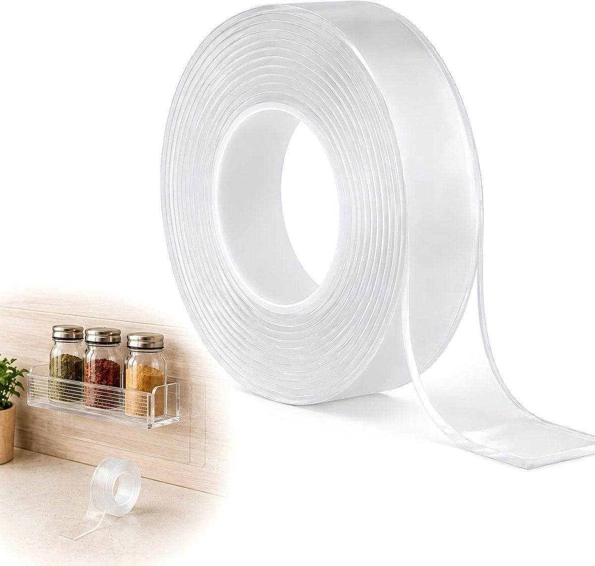Dubbelzijdige Transparante Tape 3m x 20mm x 2mm, Sterke Plakband voor Vloerkleden, Foto's, Posters, Keuken, Badkamer, Kantoor, Auto Interieur en Creatieve Klussen