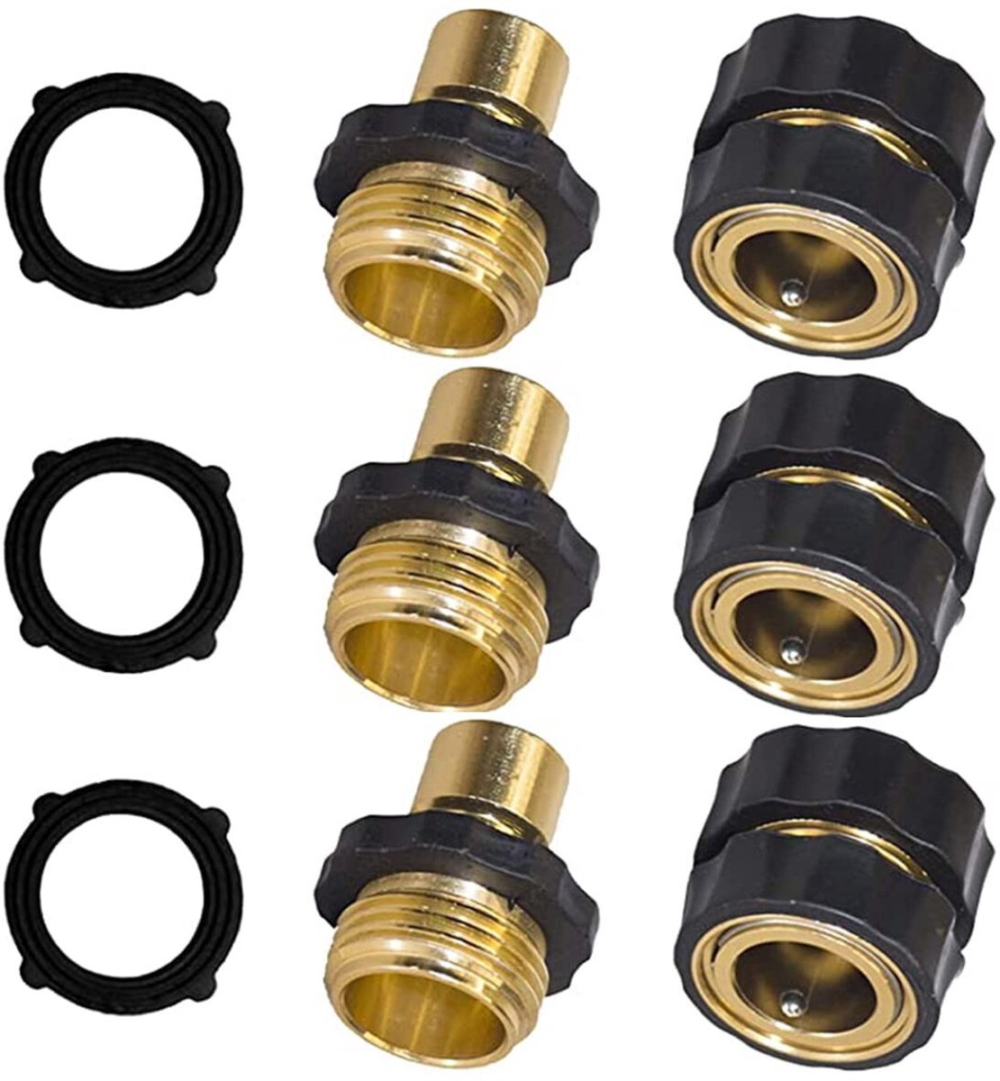 Elzusha - Set van 6 Snelkoppelingen voor Tuinbroek 3/4 inch