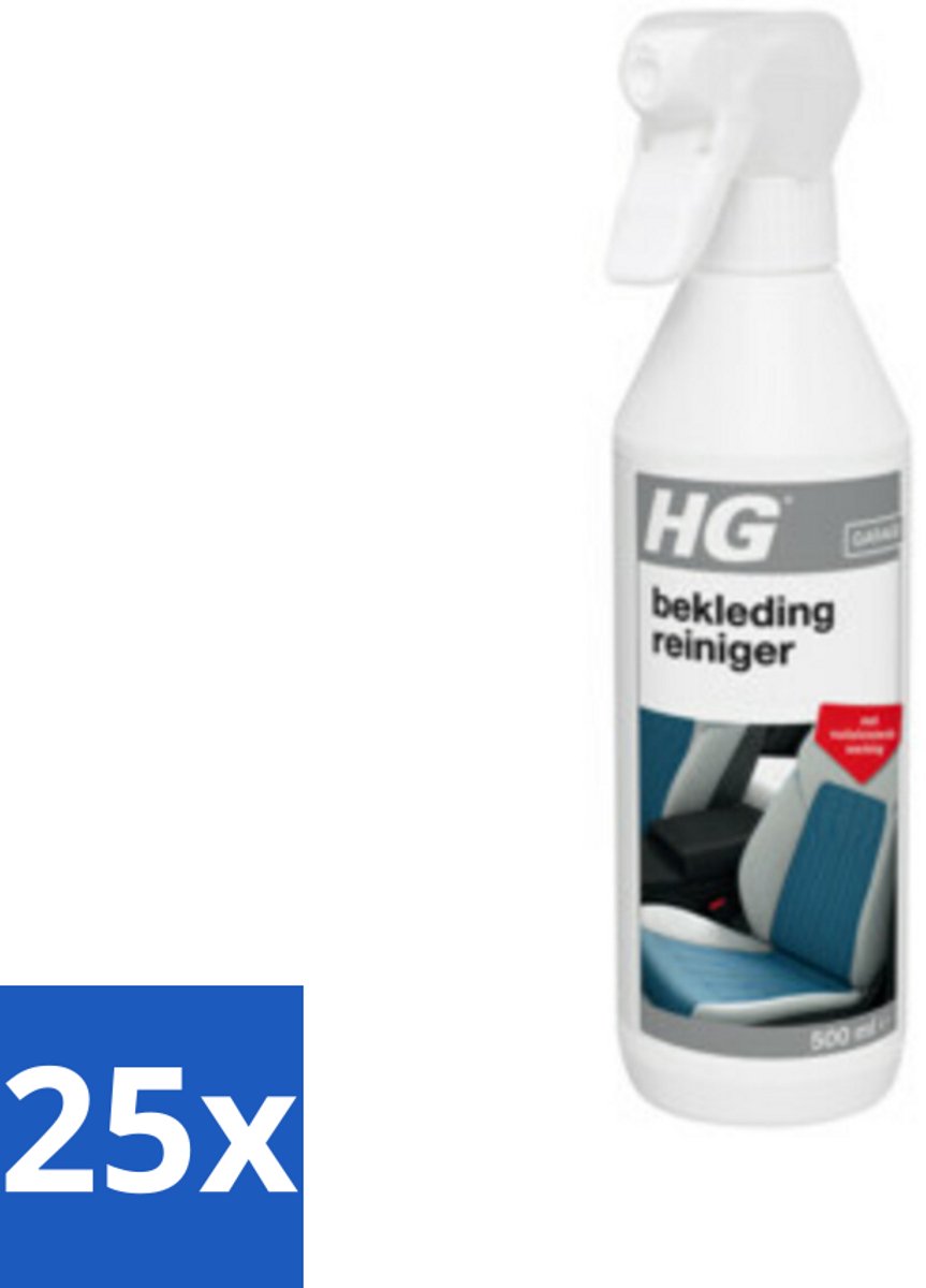 25 x HG Bekledingreiniger 500 ml - Bekleding Reinigen - Vlekken Verwijderen - Vuilafstotend - Auto Bekleding Reinigen - Caravan Bekleding Reinigen