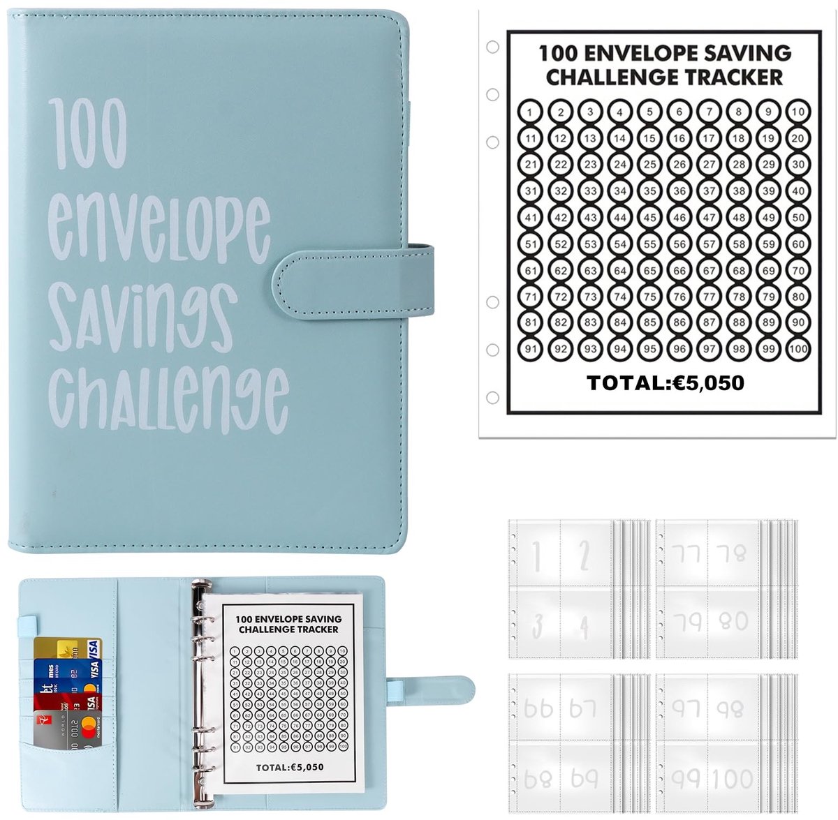 Elzusha - 100 Enveloppen Spaarchallenge Set voor Financieel Beheer