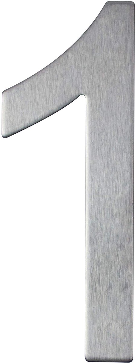 Elzusha - Zilverkleurig roestvrijstalen huisnummer - Zelfklevend - 100 mm, nr. 1
