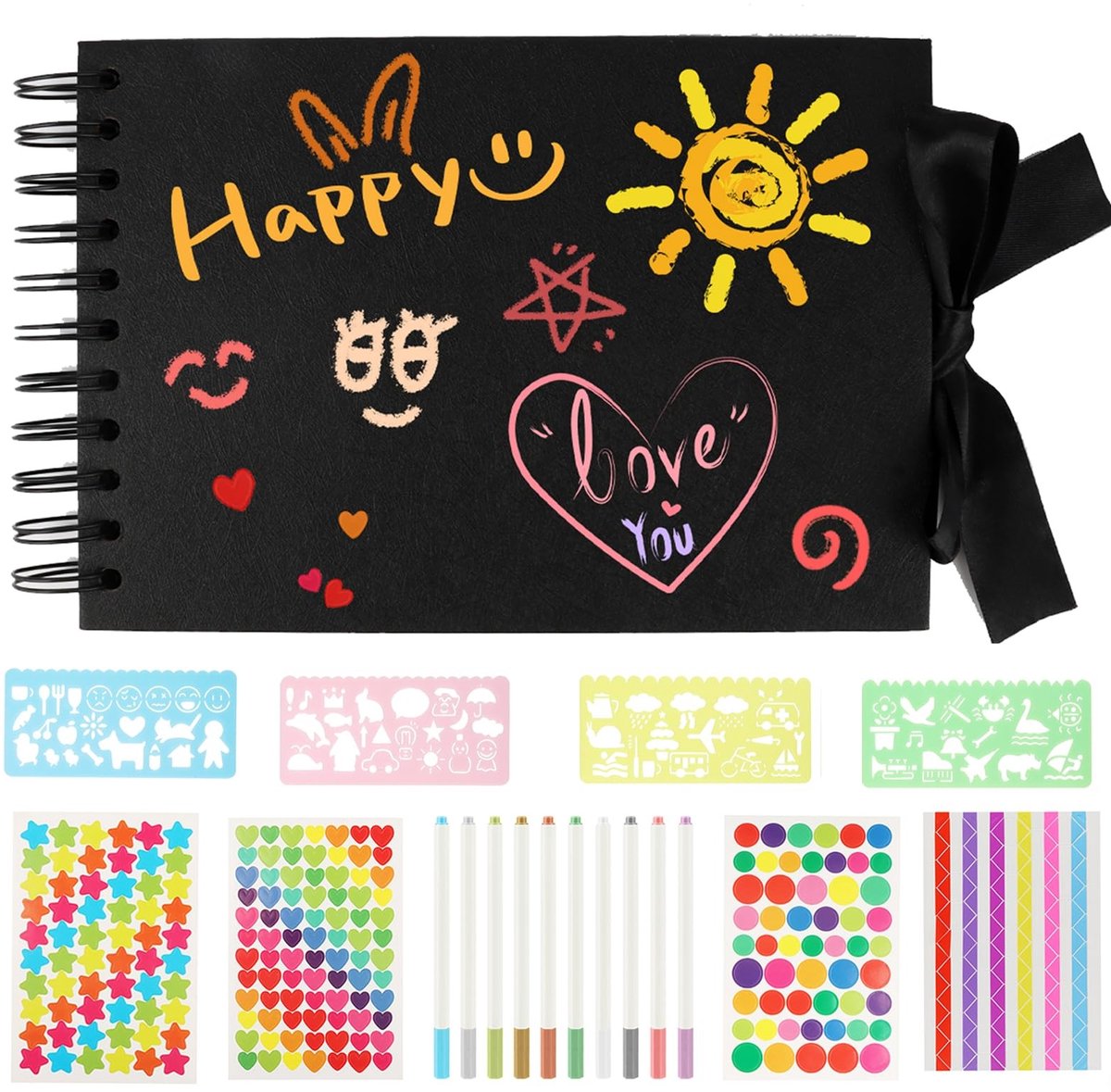 Elzusha - DIY Fotoalbum Scrapbook met 80 Pagina's en Stickers