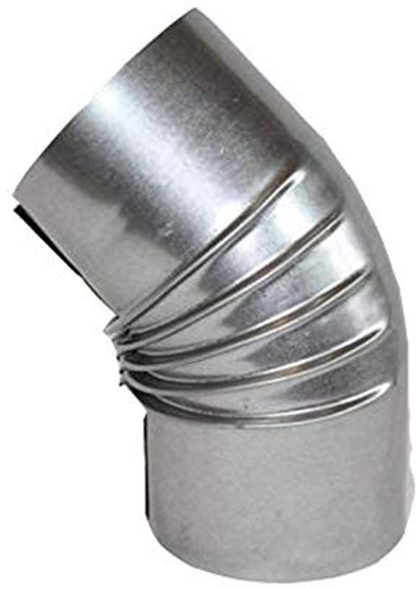 Elzusha - 45° bocht voor rookafvoer - Ø 120mm - Aluminium zilver