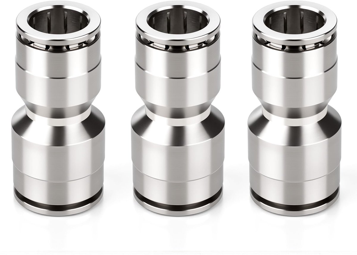 Elzusha - 3 Stuks Vernikkelde Messing Pneumatische Fitting voor Luchtbuizen
