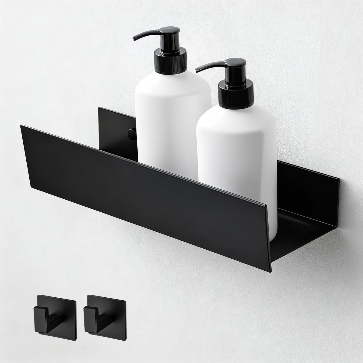 Elzusha - Douchehouder van Aluminiumlegering met 2 Haken, 30 cm
