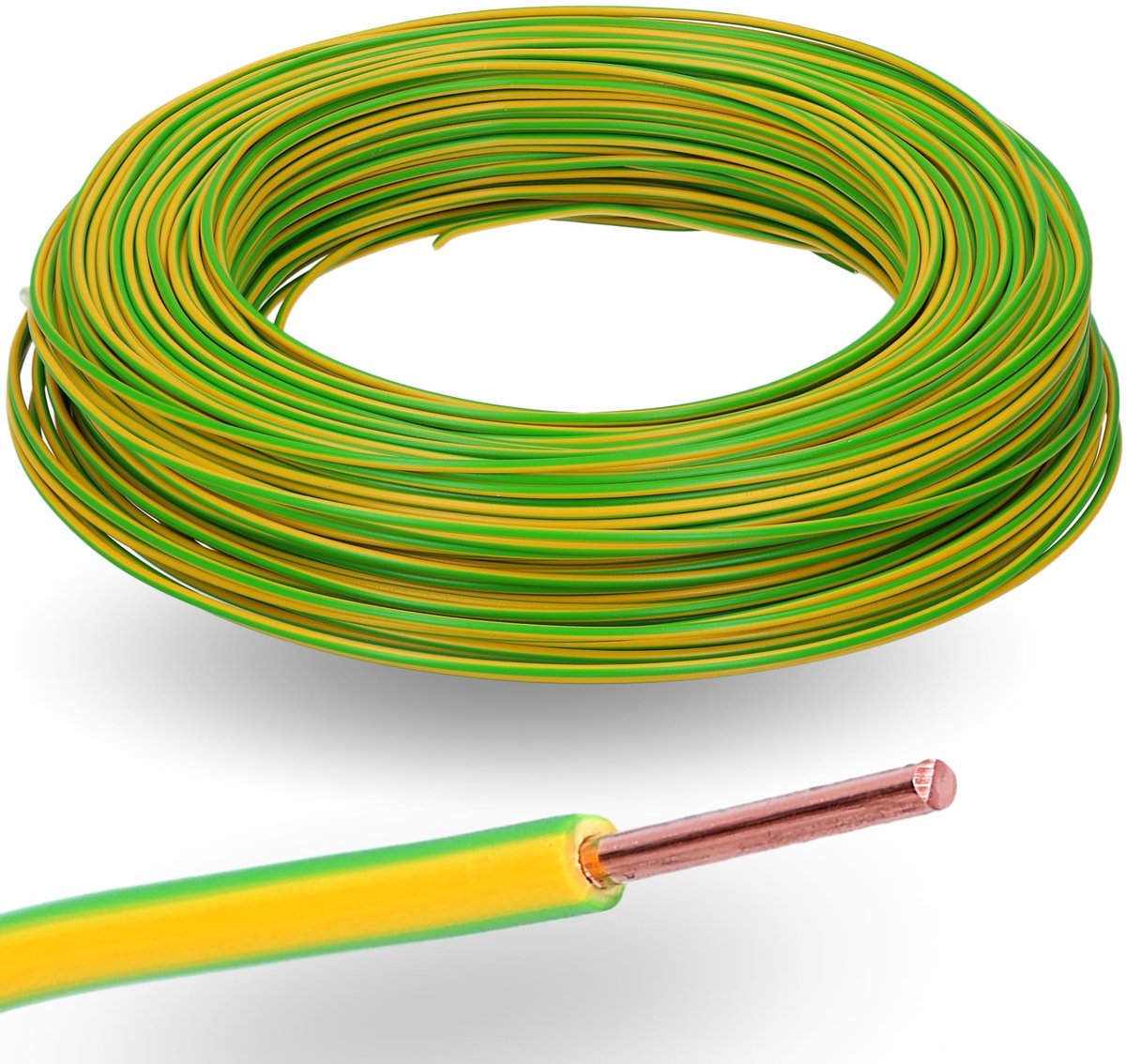 Elzusha - H07V-U 1 x 2,5 mm² Groen-Geel Aardingskabel