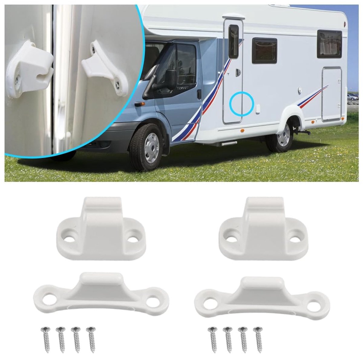 Elzusha - Set van 2 Universele Caravan Deursluiters met Schroeven