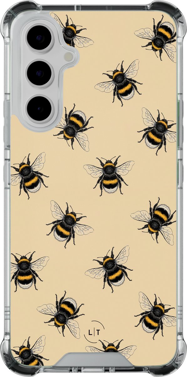 Shockproof hoesje - Geschikt voor Samsung Galaxy A55 - Bijen print - Extra sterke case - TPU/polycarbonaat - - Multi, Transparant