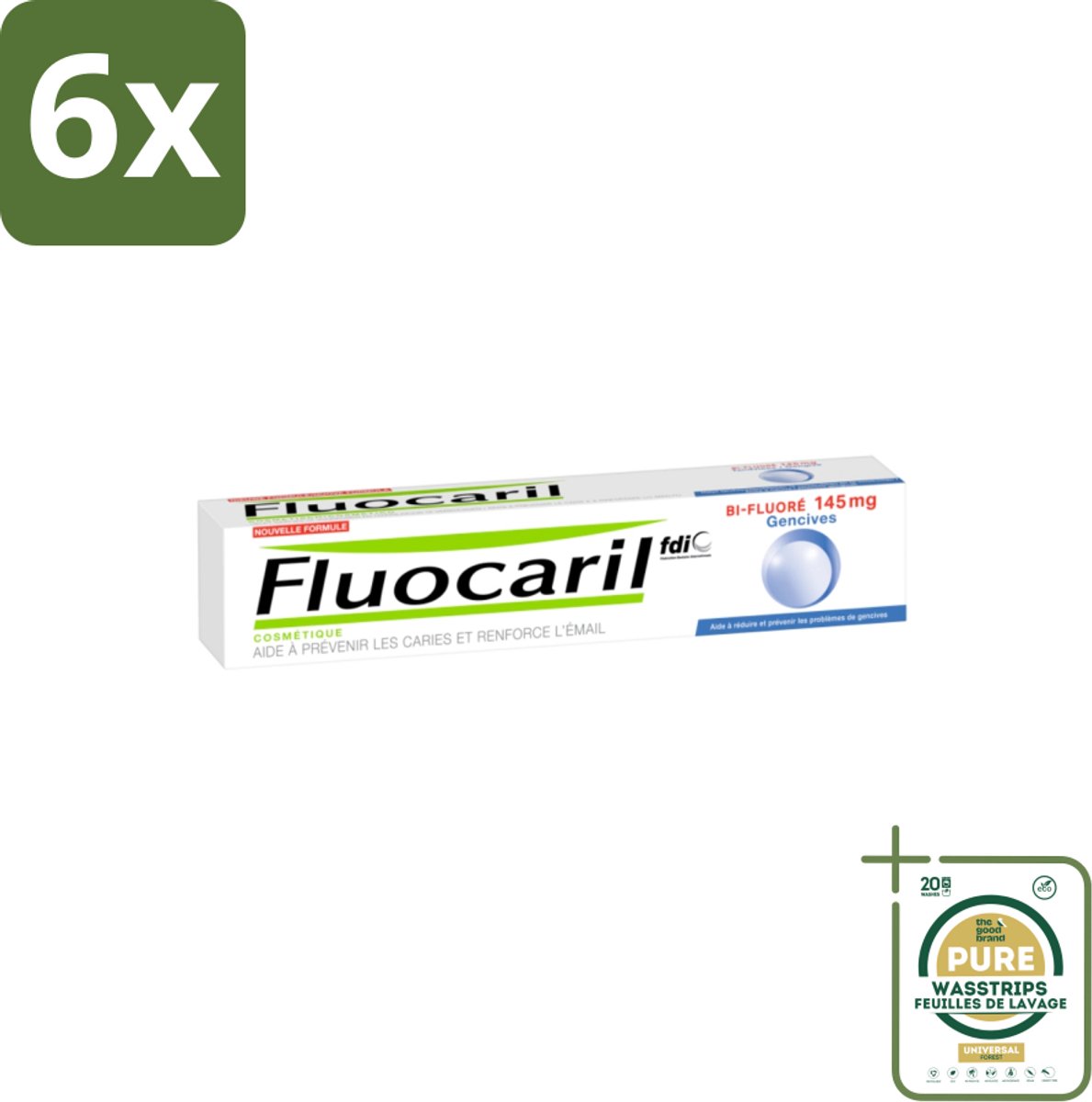 Fluocaril - Tandpasta - Met Fluoride - 75 ml - Voordeelverpakking - 6 stuks - Tanden beschermen - Gaatjes voorkomen