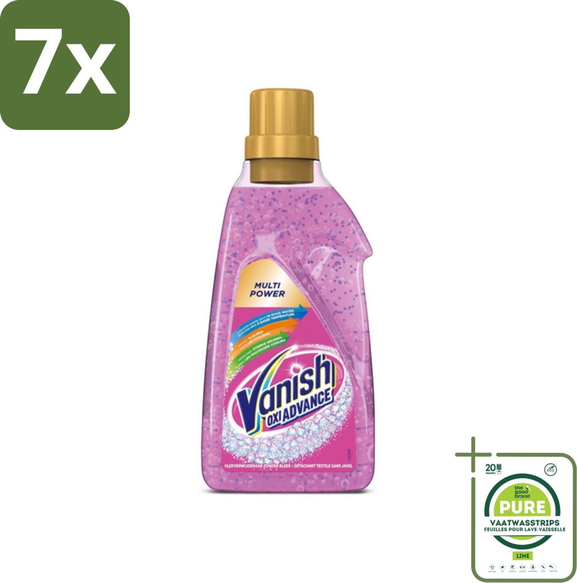 7 x Vanish Oxi Advance - Vlekkenverwijderaar Gel - Zonder Bleek - Gekleurde Was - 750 ml - Grootverpakking - Vlekkenverwijderaar - Vlekken Uit Kleding - Vlekken Uit Was - Wasmiddel - Gekleurde Was