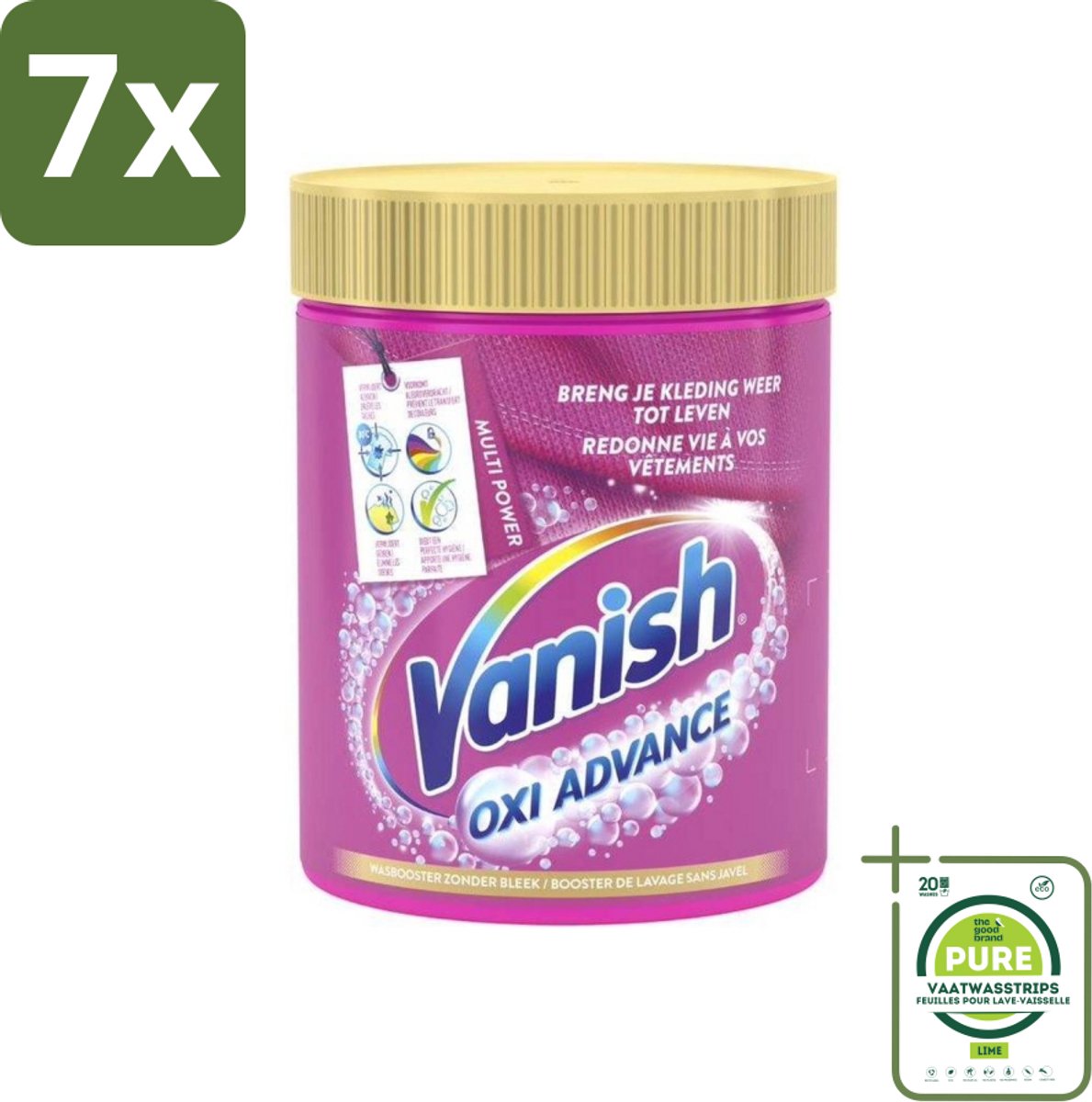7 x Vanish Oxi Advance - Vlekkenverwijderaar Poeder - Zonder Bleek - Gekleurde Was - 840 Gram - Grootverpakking - Vlekkenverwijderaar - Wasbooster - Vlekken Verwijderen - Gekleurde Was - Wasmiddel