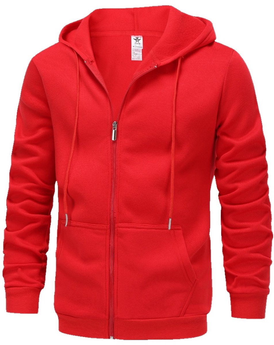 Currero Vest Heren Met Rits Sweater Cardigan Gebreid Sweaters Hoodie Warme Trui Lange Mouw Rood