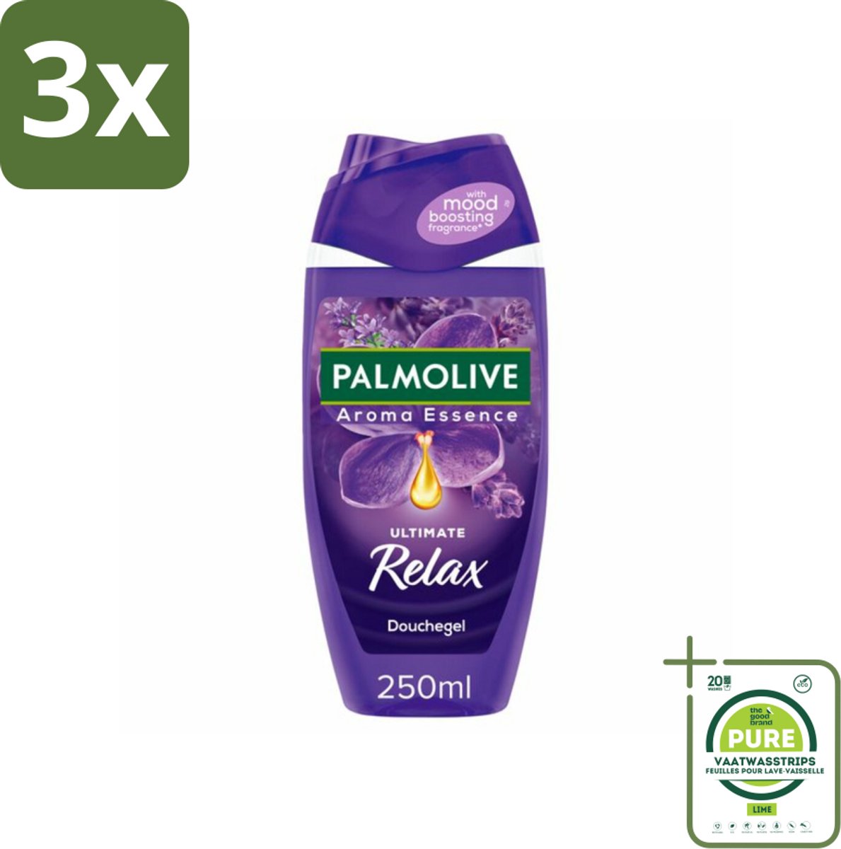 3 x Palmolive - Arroma Essence - Douchegel - Lavendel & Ylang Ylang - Ultimate Relax - 250 ml - Grootverpakking - Douchegel - Lavendel - Ylang Ylang - Aromatherapie - Ontspannen