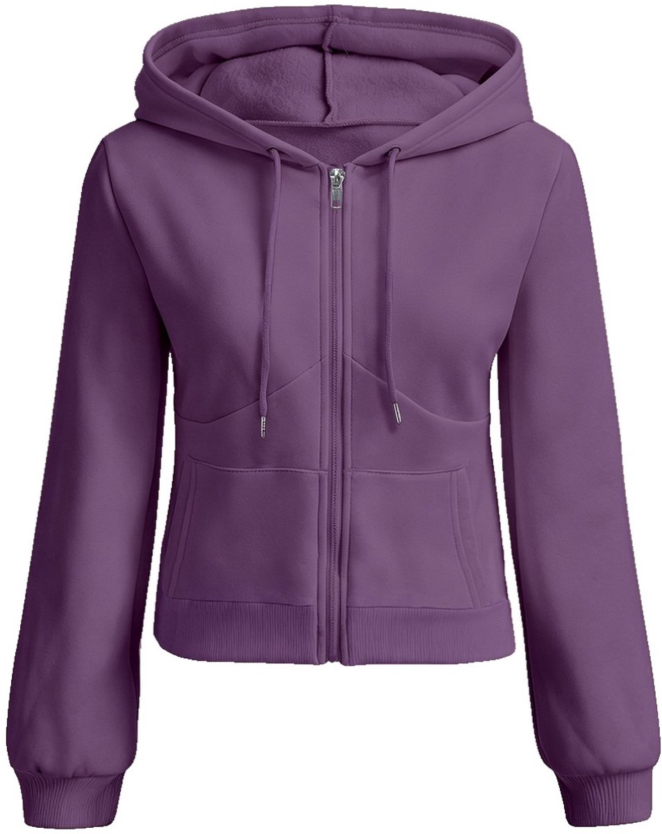 Currero Vest Dames Met Rits Sweater Cardigan Gebreid Sweaters Hoodie Warme Trui Lange Mouw Paars