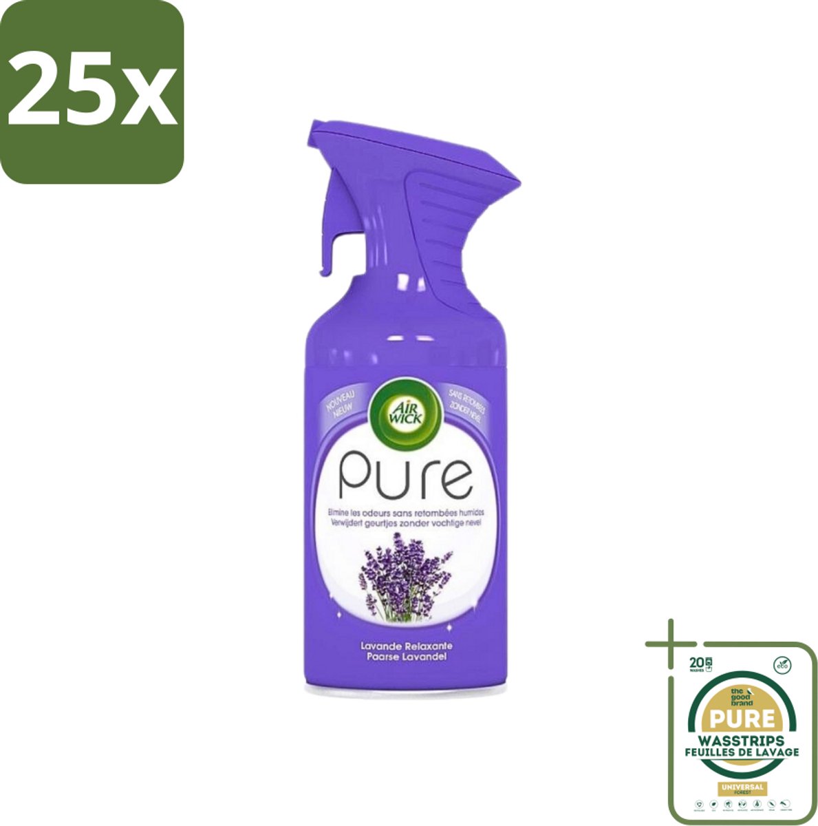 25 x Air Wick - Luchtverfrisser Spray - Paarse Lavendel - 250ml - Grootverpakking - Luchtverfrisser - Lavendel - Geur - Geurverfrisser - Luchtverfrisser Spray