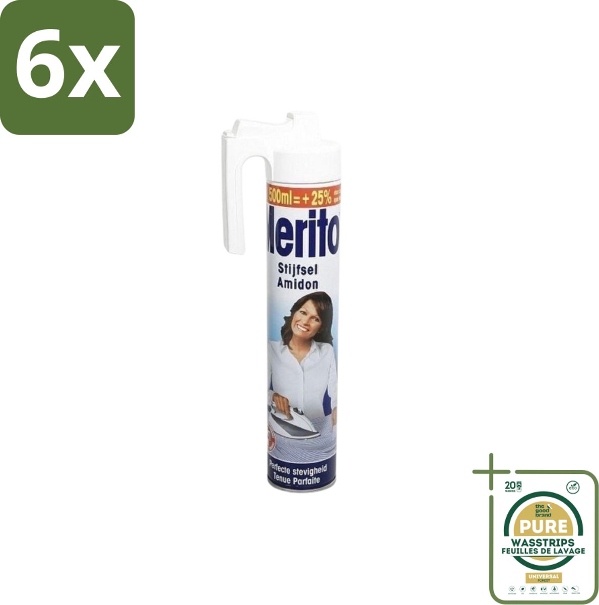 Merito - Stijfsel - 500 ml - Voordeelverpakking - 6 stuks - Linnen - Strijken