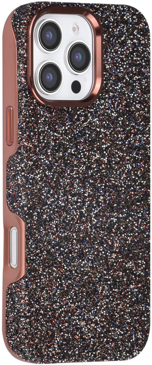 TUNIQ telefoonhoesje voor Apple iPhone 16 Pro Max - Glitter Magsafe TPU+PC - Bruin
