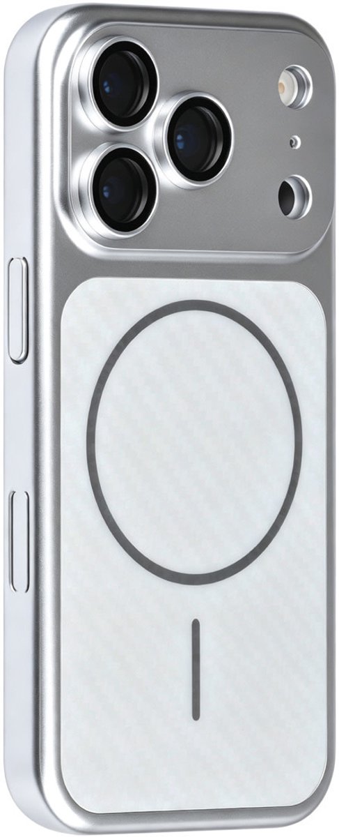 TUNIQ Backcover hoesje voor Apple iPhone 17 Pro - fiber patroon - Zilver