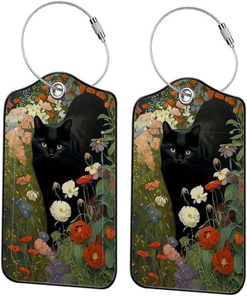 Luggage Tags voor Koffers, PU Leer Bagagetags met Privacy Cover en Adreskaart, Duurzame Metaalringen voor Reizen, Geschikt voor Mannen en Vrouwen