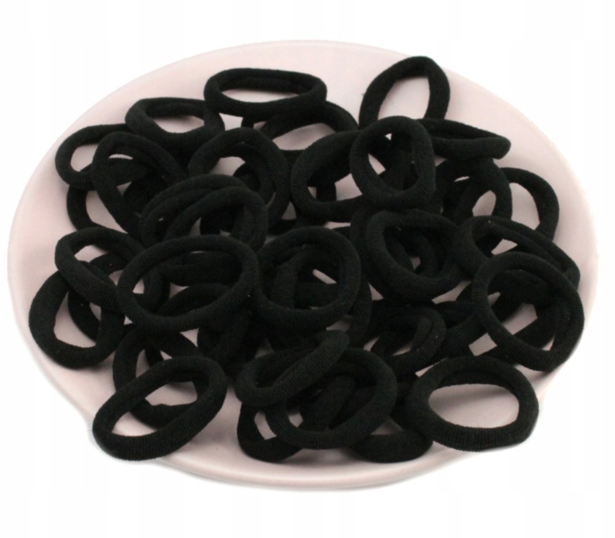 50 zwarte elastische haarelastiekjes 3 cm Lycra