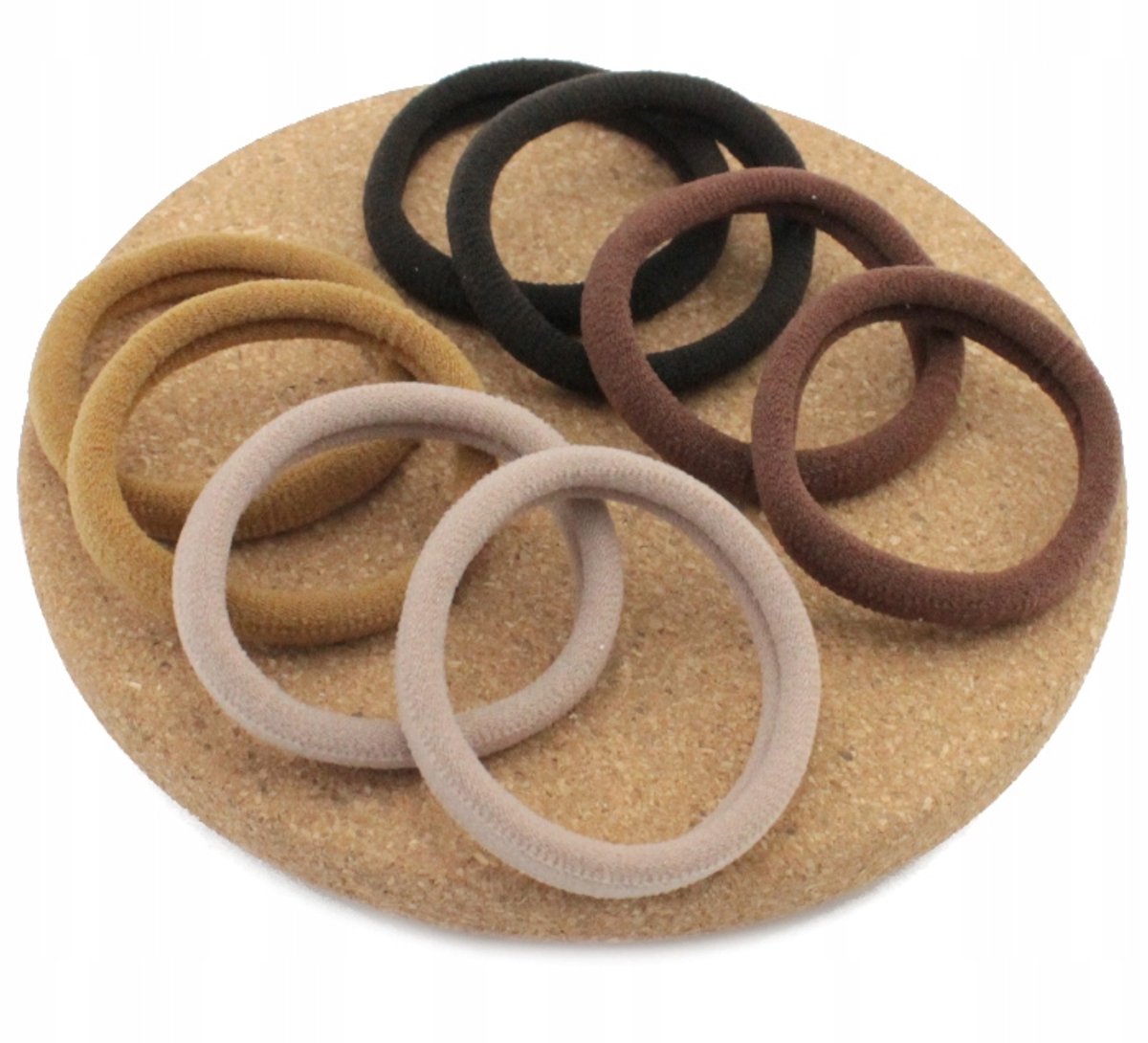 Lycra haarbandjes set - 8 stuks - beige mix