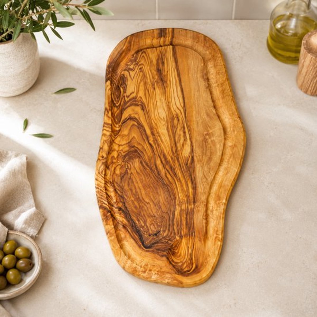 StadsPlanken Geolied Olijfhout L: >35 <39 cm B: >15 cm