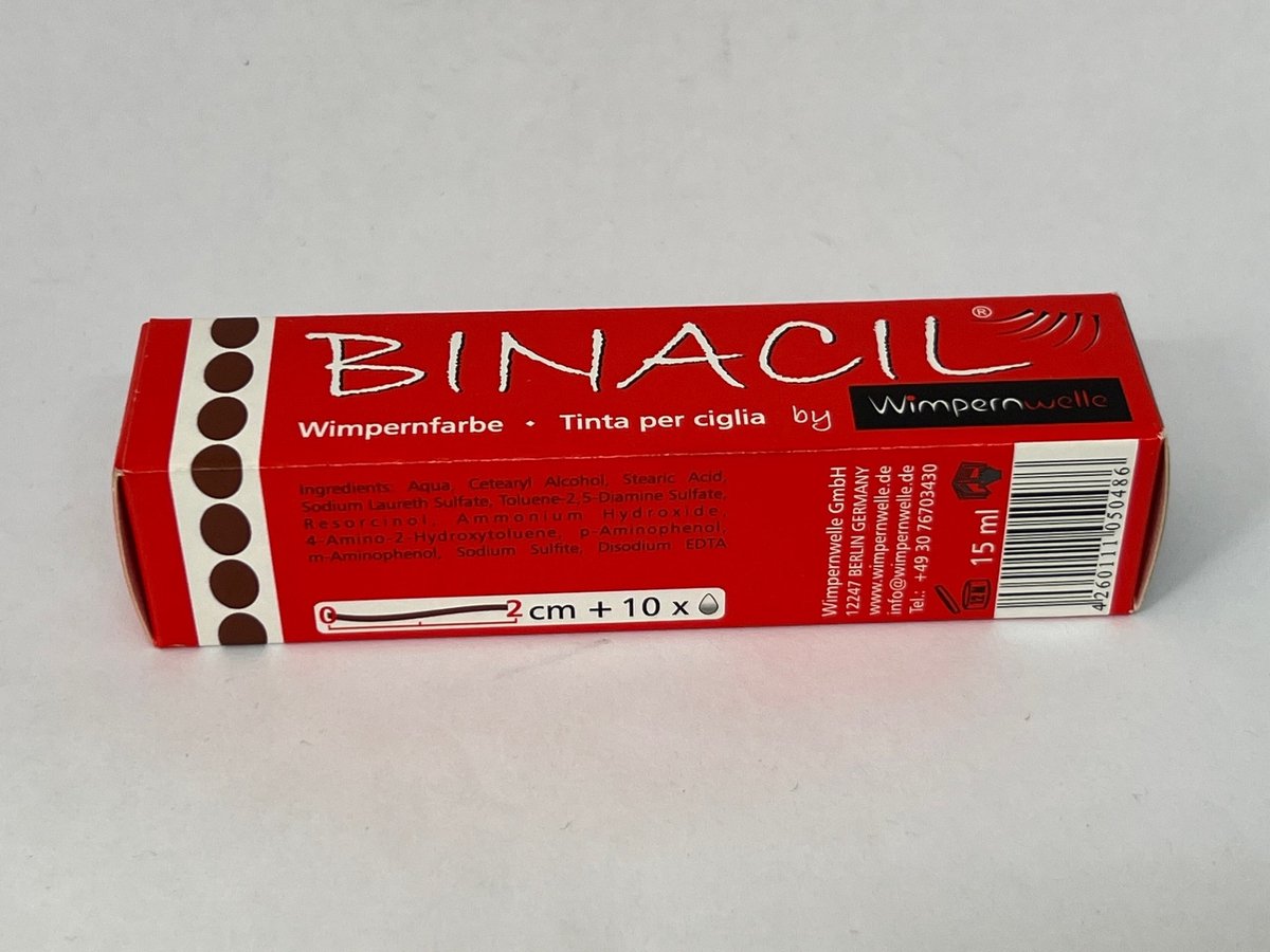 Binacil wimper- en wenkbrauwverf bruin 15ml