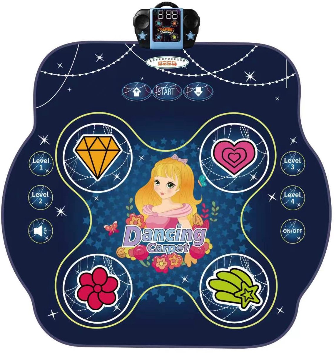 Dansmat voor Meisjes LED Muziek Speelmat Interactief Elektronisch Speelgoed Bewegingsspel Antislip Geluidseffecten Cadeau vanaf 3 Jaar Educatief Dans Mat Kind Speelgoed Meisje Muziekmat LED-lichten Licht Geluid Bewegingsmat Grote Dansmat Tap
