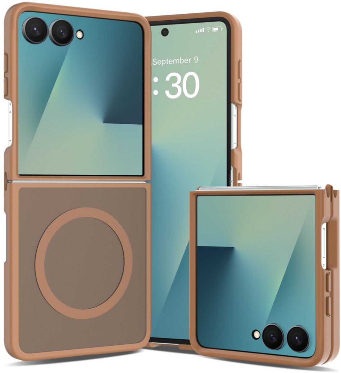 Casemania - Backover MagSafe - Frosted Lens Protection Armor Case – Samsung Z Flip 8 - Bruin
