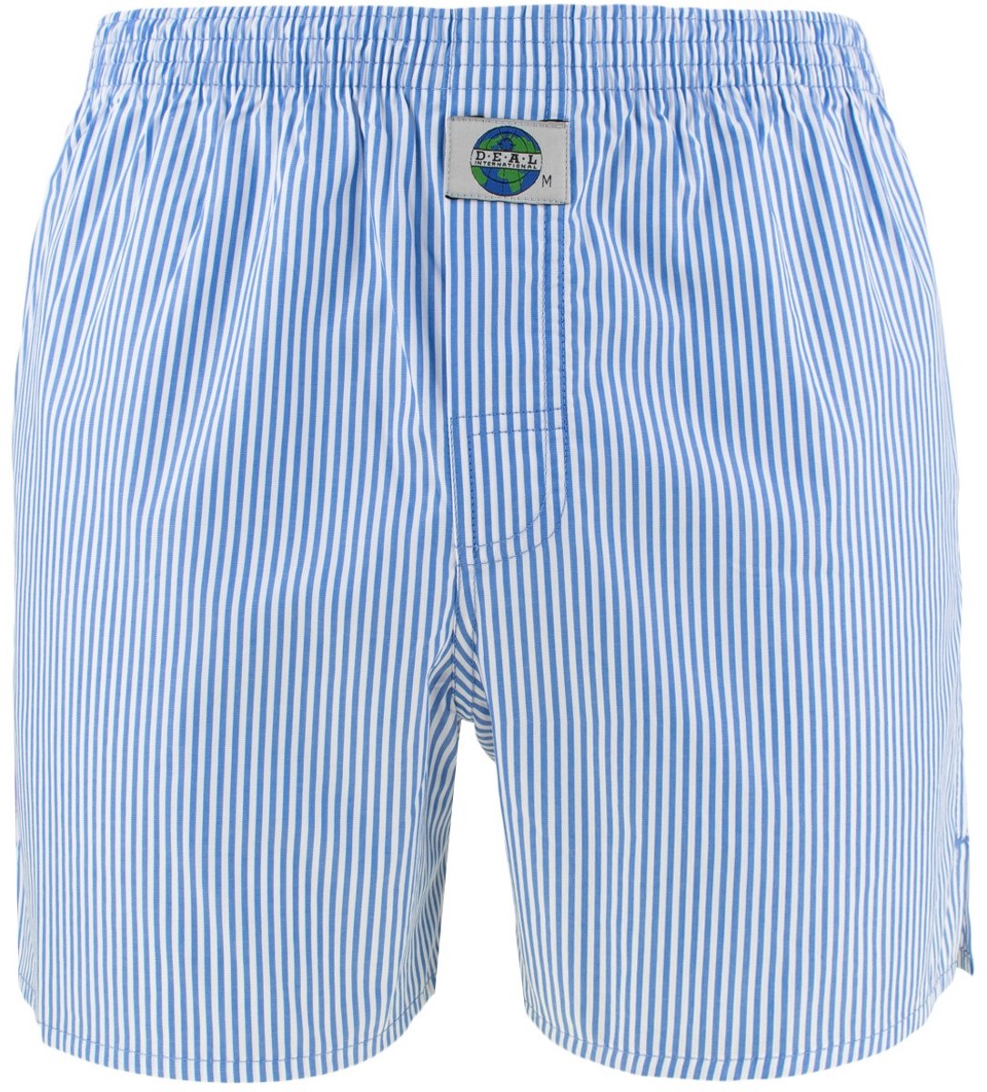 DEAL heren wijde boxershort stripe blauw & wit 192297